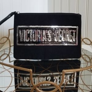 Victoria's Secret Black Canvas Makeup Bag